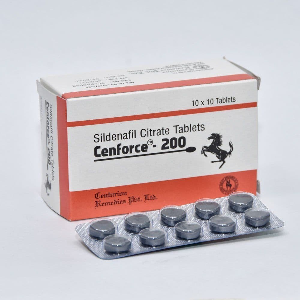 Doosje en striptabletten Cenforce 200 mg voor erectiestoornissen