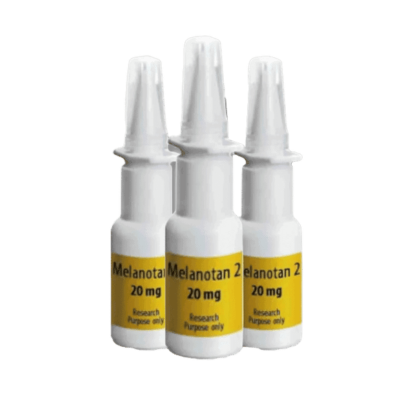 Set van 3 Melanotan neussprays, gebruikt voor het bevorderen van een natuurlijke bruining zonder blootstelling aan de zon.